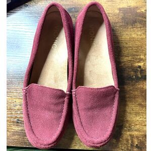Women's Vionic Debbie Burgundy Suede Moccasin Slip On Loafers Size 7.5